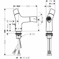 AXOR Starck Organic Chrome Bidet Mixer Tap -TAPS UK Sales axor starck organic chrome bidet mixer tap p30578 148347 image