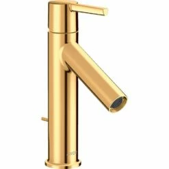 AXOR Starck Polished Gold Single Lever Basin Mixer Tap 100 With Pop-Up Waste