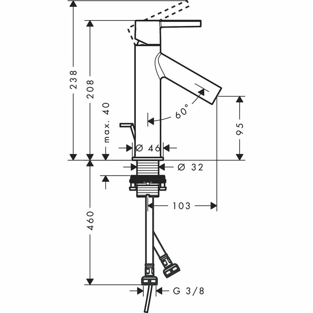 AXOR Starck Polished Gold Single Lever Basin Mixer Tap 100 With Pop-Up Waste 4 AXOR Starck Polished Gold Single Lever Basin Mixer Tap 100 With Pop-Up Waste - Image 2