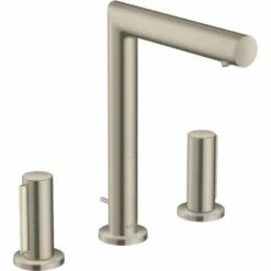 AXOR Uno Brushed Nickel 3 Hole Basin Mixer Tap 200 Zero Handle & Pop-Up Waste
