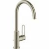 AXOR Uno Brushed Nickel Single Loop Handle Basin Mixer Tap 240 With Pop Up Waste 2 AXOR Uno Brushed Nickel Single Loop Handle Basin Mixer Tap 240 With Pop Up Waste -TAPS UK Sales axor uno brushed nickel single loop handle basin mixer tap 240 with pop up waste p37961 185830 image