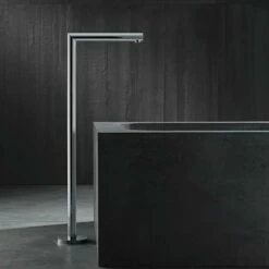 AXOR Uno Chrome Floor Standing Straight Bath Spout