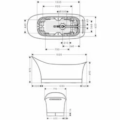 AXOR Urquiola Alpin White Free Standing Bath Tub 1.8m X 0.6m -TAPS UK Sales axor urquiola alpin white free standing bath tub 1 8m x 0 6m p34121 166323 image