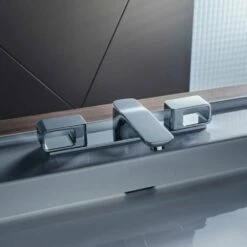 AXOR Urquiola Chrome 3-Hole Basin Mixer Tap 50 With Plate & Pop-Up Waste