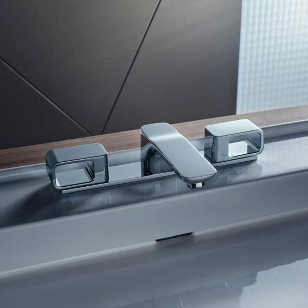 AXOR Urquiola Chrome 3-Hole Basin Mixer Tap 50 With Plate & Pop-Up Waste 3 AXOR Urquiola Chrome 3-Hole Basin Mixer Tap 50 With Plate & Pop-Up Waste