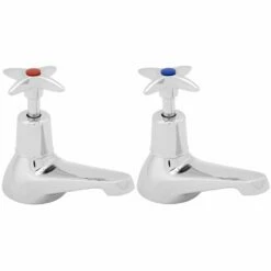 Deva Cross Handle Chrome Hot & Cold Bath Taps 182X