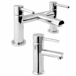Deva Insignia Chrome Bath & Basin Mixer Taps Pack Set