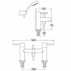 Deva Insignia Chrome Bath Shower & Basin Mixer Taps Pack Set -TAPS UK Sales deva insignia chrome bath shower basin mixer taps pack set p45453 218274 image