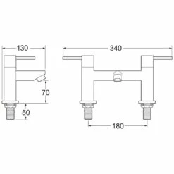 Deva Insignia Chrome Deck Bath Mixer Tap INS108 -TAPS UK Sales deva insignia chrome deck bath mixer tap ins108 p5661 121050 image