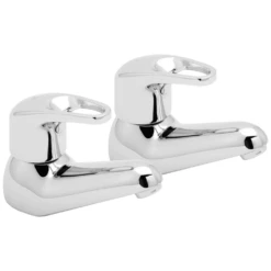 Deva Lace Chrome Bathroom Hot & Cold Basin Taps LACE101