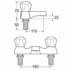 Deva Profile Chrome Bath Filler & Basin Mixer Taps Pack Set -TAPS UK Sales deva profile chrome bath filler basin mixer taps pack set p45449 218254 image