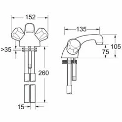 Deva Profile Chrome Bath Filler & Basin Mixer Taps Pack Set -TAPS UK Sales deva profile chrome bath filler basin mixer taps pack set p45449 218255 image