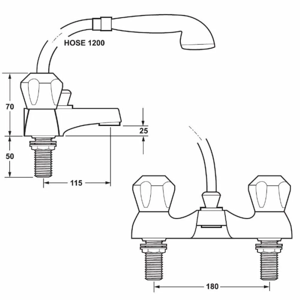 Deva Profile Chrome Deck Mounted Bath Shower Mixer Tap DCM106 4 Deva Profile Chrome Deck Mounted Bath Shower Mixer Tap DCM106 - Image 2