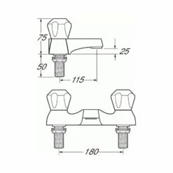 Deva Profile Gold Bath Filler & Basin Mixer Taps Pack Set -TAPS UK Sales deva profile gold bath filler basin mixer taps pack set p45488 218438 image