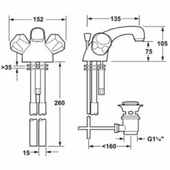 Deva Profile Gold Bath Filler & Basin Mixer Taps Pack Set -TAPS UK Sales deva profile gold bath filler basin mixer taps pack set p45488 218439 image