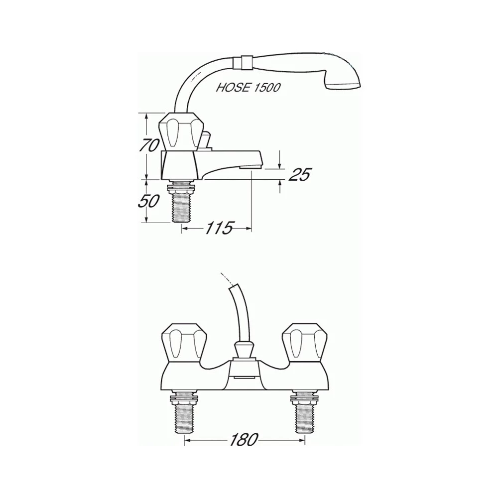 Deva Profile Gold Deck Mounted Bath Shower Mixer Tap DCM106-501 4 Deva Profile Gold Deck Mounted Bath Shower Mixer Tap DCM106-501 - Image 2