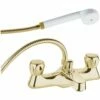 Deva Profile Gold Deck Mounted Bath Shower Mixer Tap DCM106-501 -TAPS UK Sales deva profile gold deck mounted bath shower mixer tap dcm106 501 p2401 205771 image