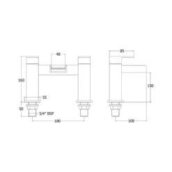 Deva Sparkle Chrome Bath Mixer & Basin Taps Pack Set -TAPS UK Sales deva sparkle chrome bath mixer basin taps pack set p45503 218504 image