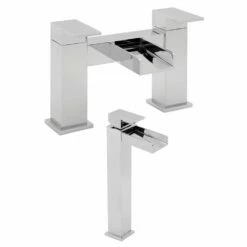 Deva Sparkle Chrome Bath Mixer & Basin Taps Pack Set