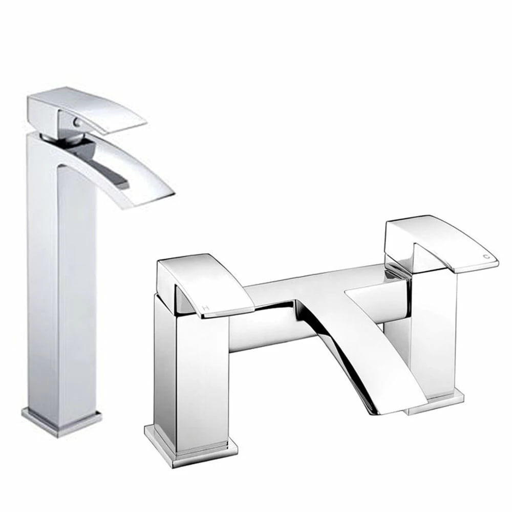 Deva Swoop MK2 Chrome Bath Filler & Basin Taps Pack Set 3 Deva Swoop MK2 Chrome Bath Filler & Basin Taps Pack Set