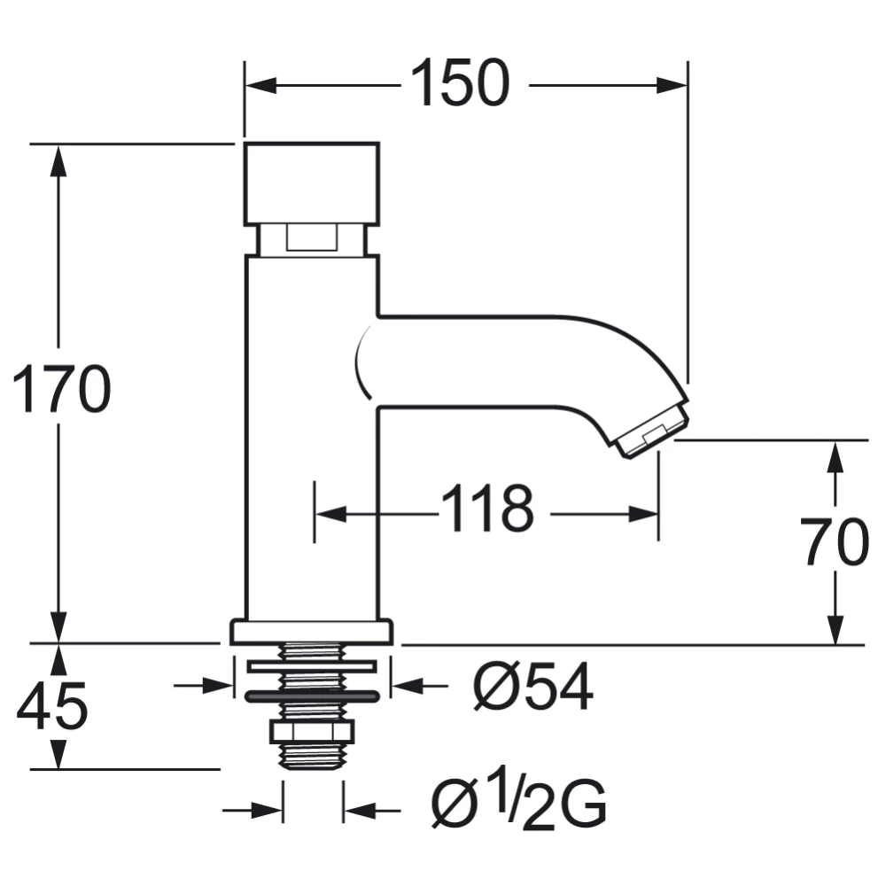 Deva Vision Chrome Self Closing Bathroom Basin Tap VSN123 4 Deva Vision Chrome Self Closing Bathroom Basin Tap VSN123 - Image 2