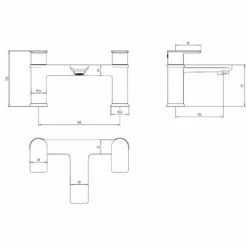 Deva Zonos Chrome Bath Filler & Basin Taps Pack Set -TAPS UK Sales deva zonos chrome bath filler basin taps pack set p45525 218612 image