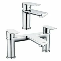 Deva Zonos Chrome Bath Filler & Basin Taps Pack Set