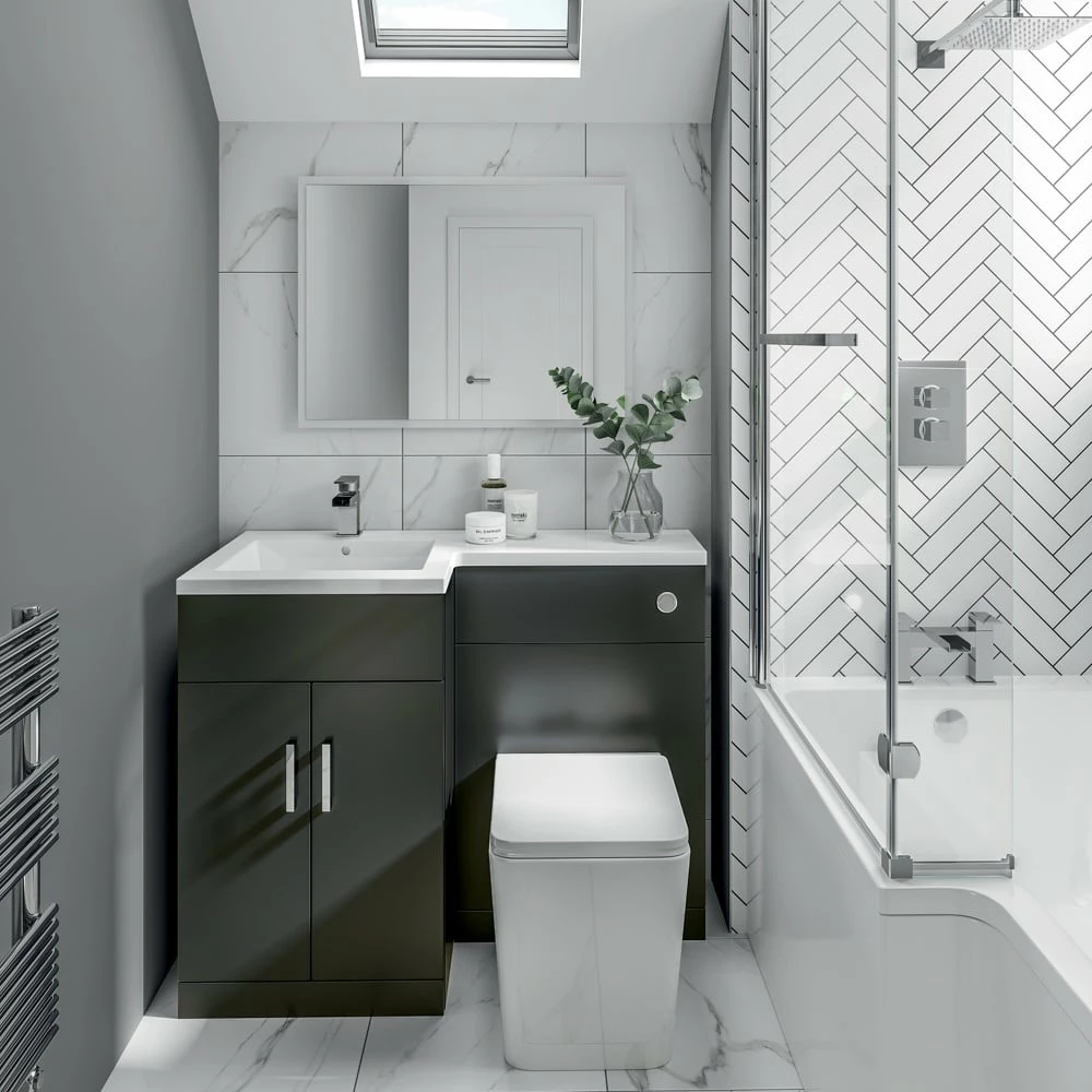 Elation Combination Dove Grey L Shape WC Unit 29254N/648 4 Elation Combination Dove Grey L Shape WC Unit 29254N/648 - Image 2