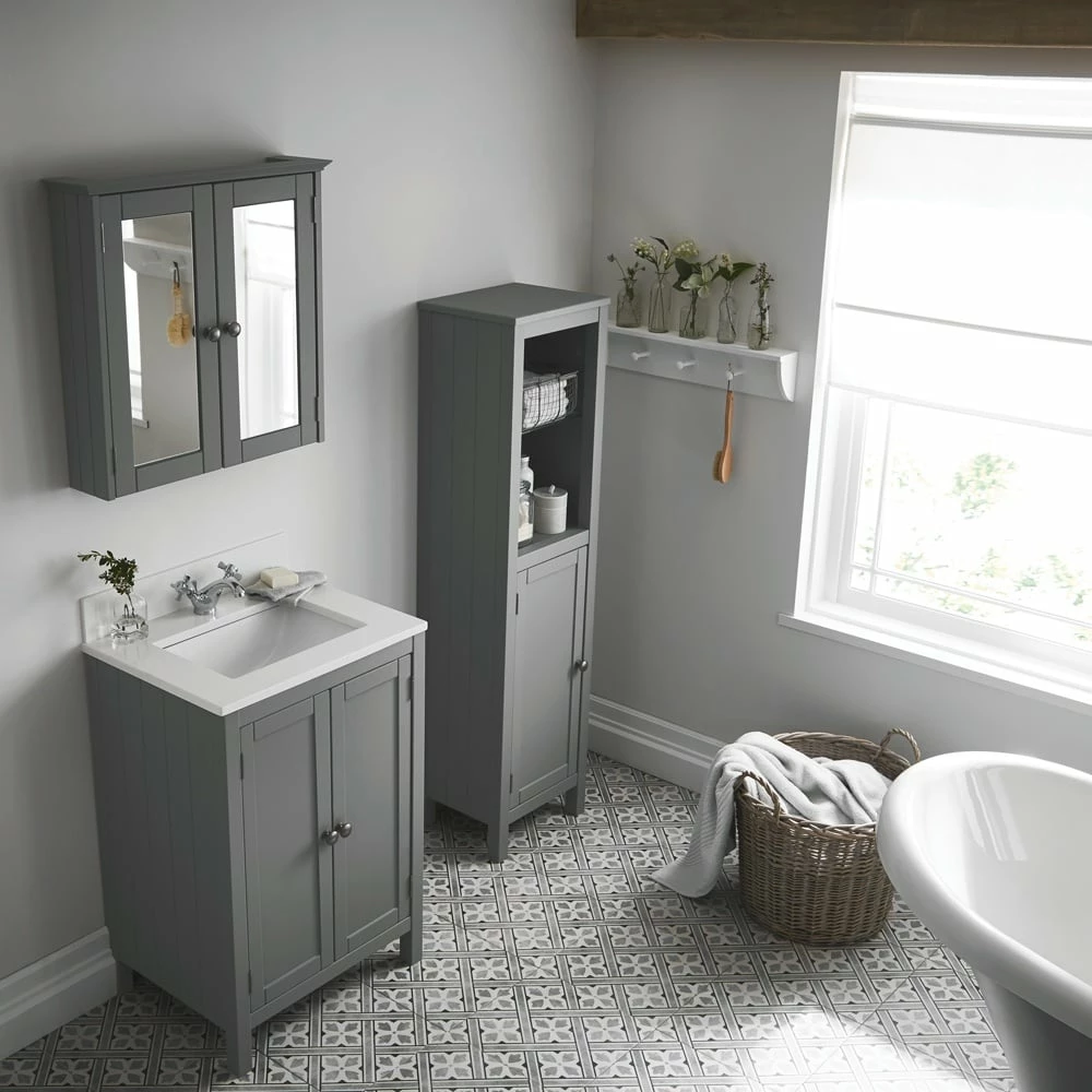 Elation Etienne Dove Grey Traditional Wall Hung Mirror Cabinet 29399/421 4 Elation Etienne Dove Grey Traditional Wall Hung Mirror Cabinet 29399/421 - Image 2