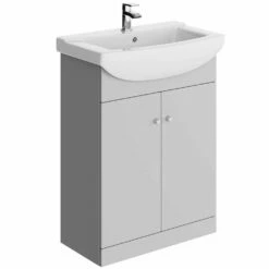 Elation Ikoma Matt Pearl Grey Modern Floorstanding Base Unit 650mm 29432N/456