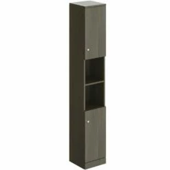 Elation Ikoma Textured Bodega Grey Modern Floorstanding Tall Unit 29436N/402