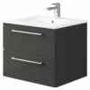 Elation Mito Charcoal Grey 600mm Wall Hung Vanity Unit 29514/533 -TAPS UK Sales elation mito charcoal grey 600mm wall hung vanity unit 29514 533 p74403 306145 image