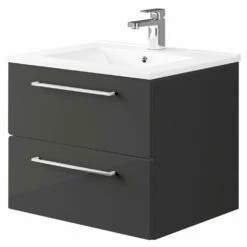 Elation Mito Charcoal Grey 600mm Wall Hung Vanity Unit 29514/533