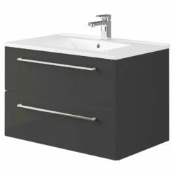 Elation Mito Charcoal Grey 750mm Wall Hung Vanity Unit 29515/533