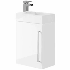 Elation Mito Gloss White Modern Wall Hung Vanity Unit 400mm 29519/000