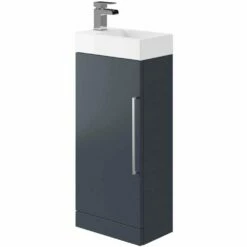 Elation Mito Matt Indigo Modern Floorstanding Vanity Unit 400mm 29518/462