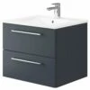 Elation Mito Matt Indigo Modern Wall Hung Vanity Unit 600mm 29514/462 -TAPS UK Sales elation mito matt indigo modern wall hung vanity unit 600mm 29514 462 p75113 306946 image
