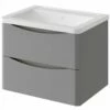 Elation Ome Matt Dove Grey Modern Wall Hung Vanity Unit 600mm 29800/421 -TAPS UK Sales elation ome matt dove grey modern wall hung vanity unit 600mm 29800 421 p75130 306968 image