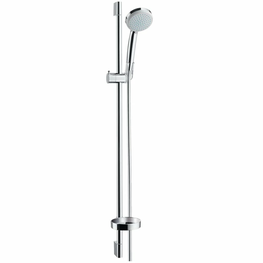 Hansgrohe Croma 100 Chrome Shower Set Vario EcoSmart 9 L/min W/ Shower Rail 90cm 3 Hansgrohe Croma 100 Chrome Shower Set Vario EcoSmart 9 L/min W/ Shower Rail 90cm