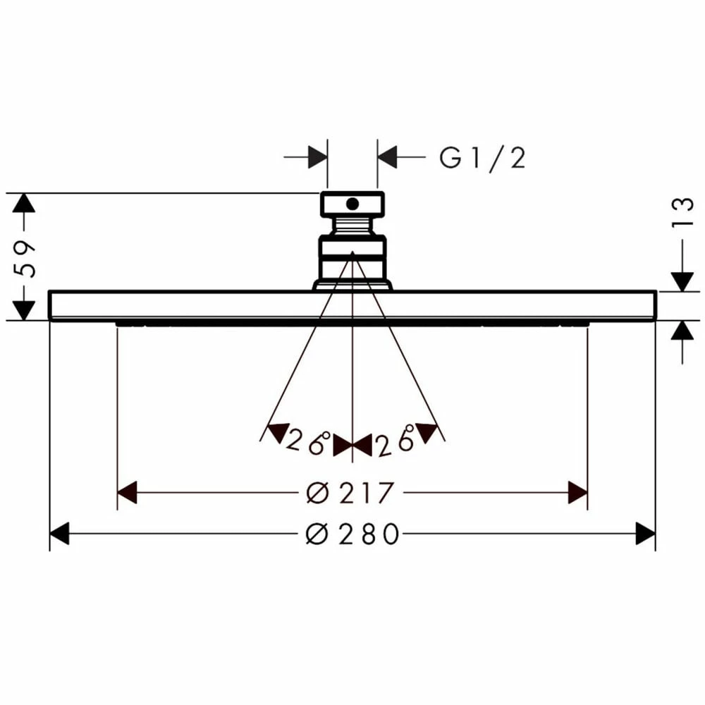 Hansgrohe Croma Matt Black Overhead Shower 280 1jet EcoSmart 9 L/min 5 Hansgrohe Croma Matt Black Overhead Shower 280 1jet EcoSmart 9 L/min - Image 3