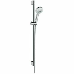 Hansgrohe Crometta 100 White/Chrome Multi Shower Set With Shower Rail 90cm