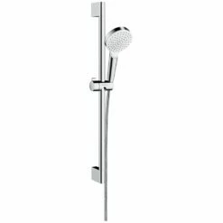 Hansgrohe Crometta 100 White/Chrome Shower Set 1Jet EcoSmart 9 L/min & Rail 65cm