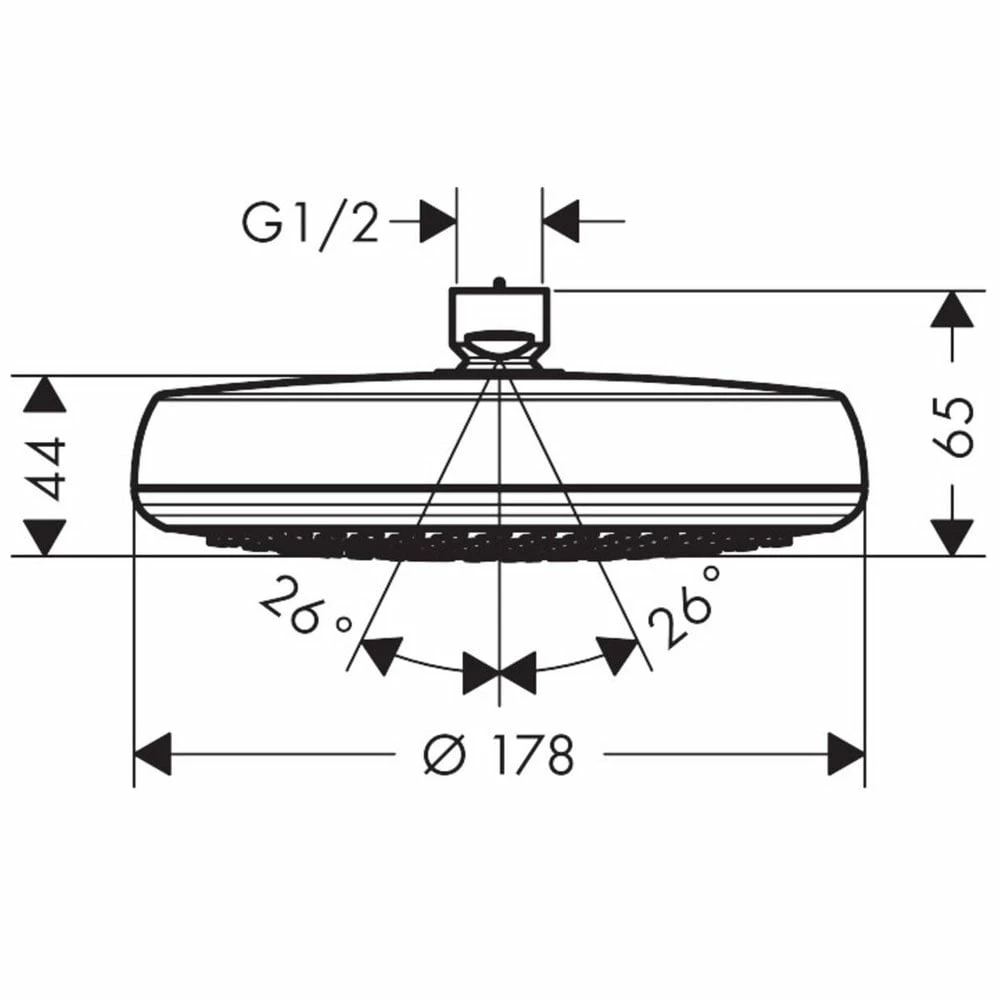 Hansgrohe Crometta White/Chrome Overhead Shower 160 1Jet EcoSmart 9 L/min 4 Hansgrohe Crometta White/Chrome Overhead Shower 160 1Jet EcoSmart 9 L/min - Image 2