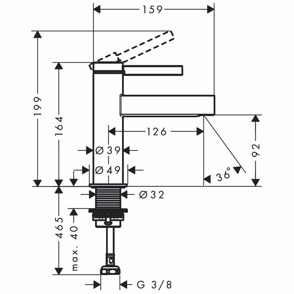 Hansgrohe Finoris Chrome Cold Water Pillar Tap 100 Without Waste 5 Hansgrohe Finoris Chrome Cold Water Pillar Tap 100 Without Waste - Image 3