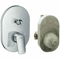 Hansgrohe Logis Chrome Concealed Single Lever Manual Bath Mixer Set