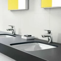 Hansgrohe Logis Chrome Single Lever CoolStart Basin Mixer Tap 70 Without Waste -TAPS UK Sales hansgrohe logis chrome single lever coolstart basin mixer tap 70 without waste p42952 210467 image