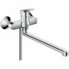 Hansgrohe Logis Chrome Single Lever Manual Bath Mixer Tap With Long Spout -TAPS UK Sales hansgrohe logis chrome single lever manual bath mixer tap with long spout p43120 211029 image