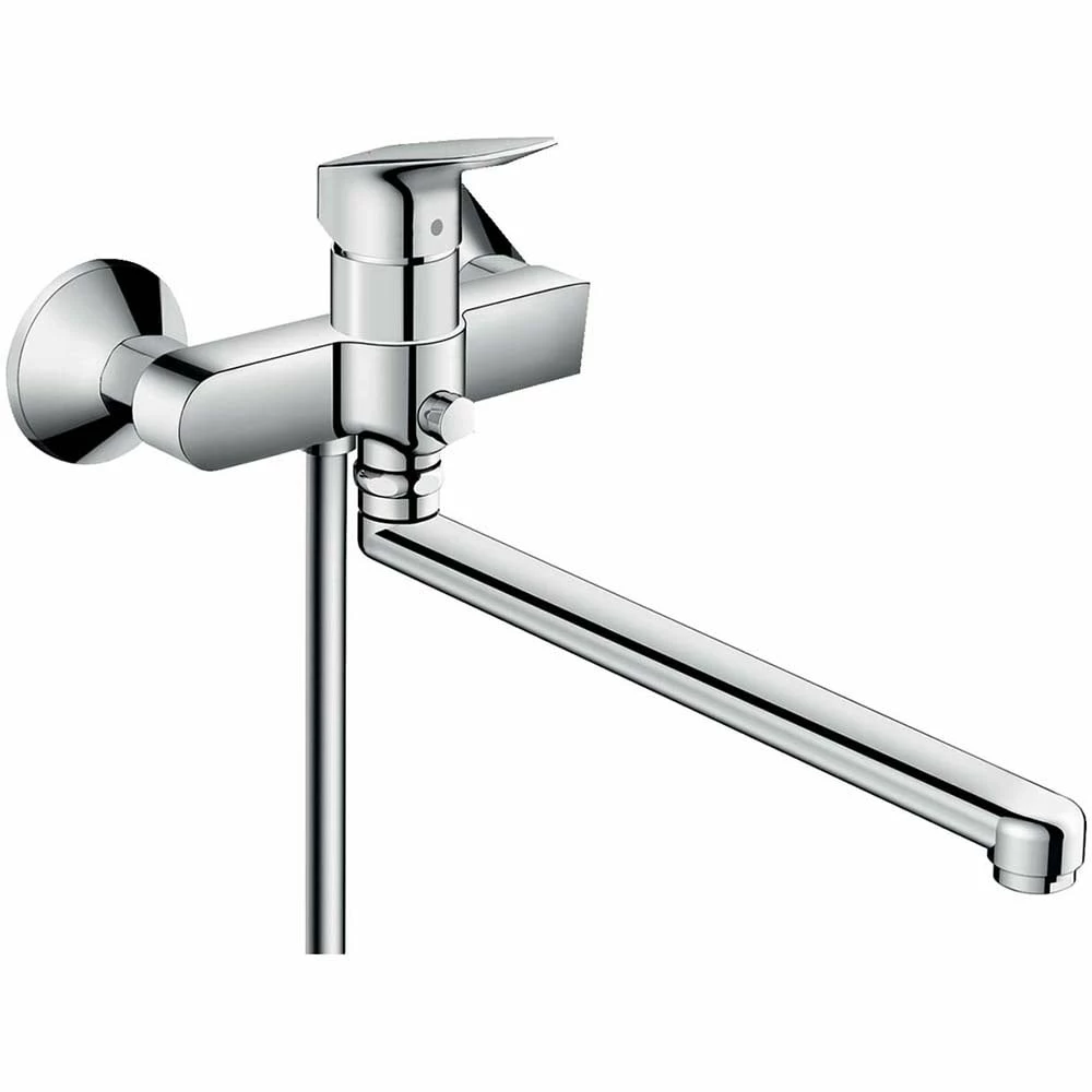 Hansgrohe Logis Chrome Single Lever Manual Bath Mixer Tap With Long Spout 3 Hansgrohe Logis Chrome Single Lever Manual Bath Mixer Tap With Long Spout