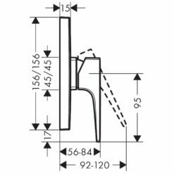 Hansgrohe Metropol Brushed Black Chrome Concealed Manual Shower Mixer Valve -TAPS UK Sales hansgrohe metropol brushed black chrome concealed manual shower mixer valve p43007 210660 image