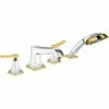 Hansgrohe Metropol Classic Chrome/Gold-Optic 4-Hole Rim-Mounted Bath Mixer Tap -TAPS UK Sales hansgrohe metropol classic chrome gold optic 4 hole rim mounted bath mixer tap p43344 212530 image